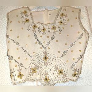 Girls Indian Lehnga with choli dress in Ivory